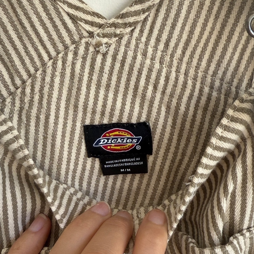 Dickies tan and White Striped Overalls - Picture 3 of 4